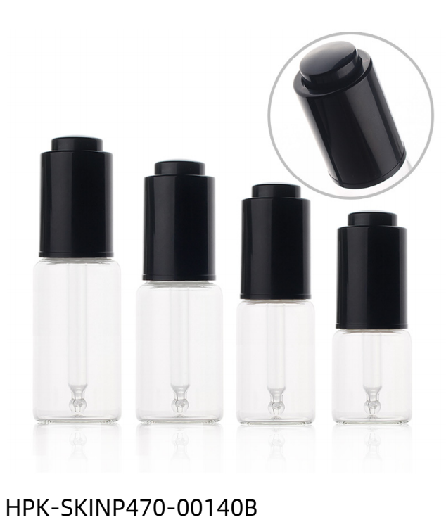 Glass Bottle with Black Push-button Pipette Cap